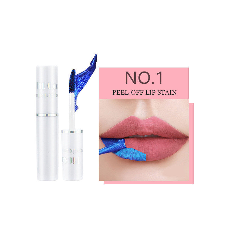 Lip Lacquer Matte Finish Bottom Color Dyed Lip Tear And Pull Lipstick