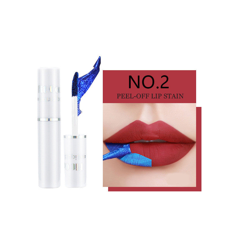 Lip Lacquer Matte Finish Bottom Color Dyed Lip Tear And Pull Lipstick