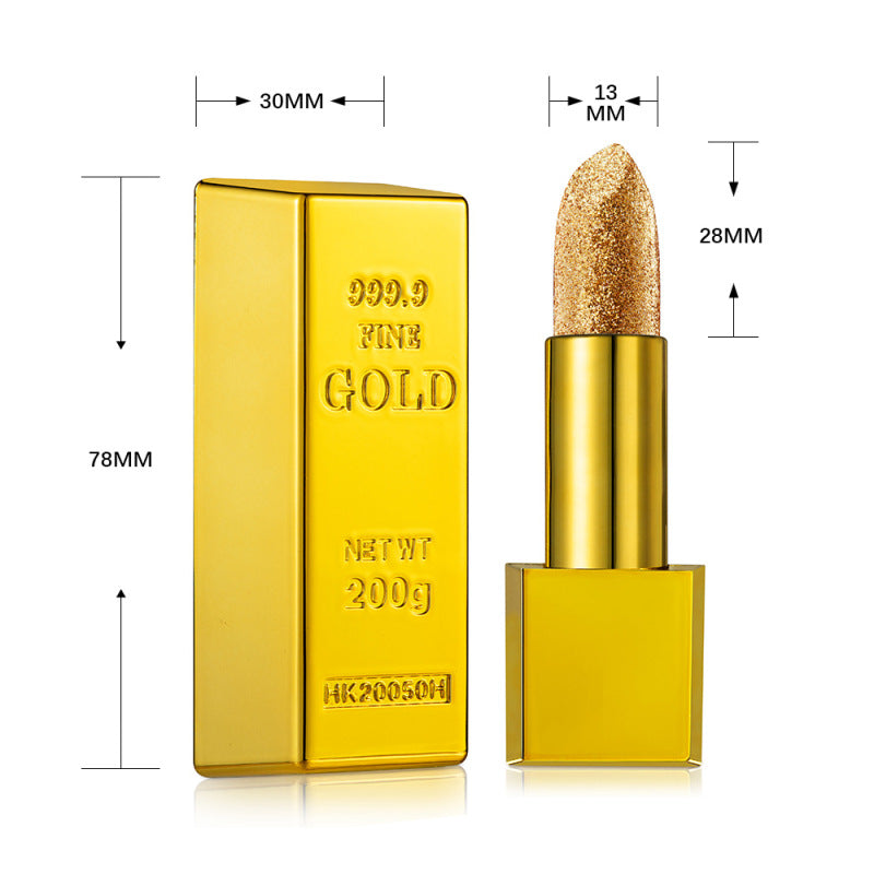 Velvet Matte Non-stick Cup Is Not Easy To Fade Fashionable Shiny Gold Powder Lipstick